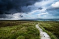An path on Ilkley moor. Yorkshire Royalty Free Stock Photo