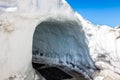 The path inside the ice cave in the glacier Royalty Free Stock Photo