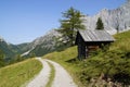 path leading through gorgeous alpine landscape of Schladming-Dachstein region in Austria (Neustatt Alm in Styria)