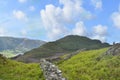 Looking along wall to Dodd, near Keswick, Lake District Royalty Free Stock Photo