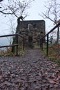 Path leading to lookout tower near castle Royalty Free Stock Photo