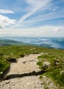 Path leading to the top of Ben Lomond in a sunny day. Loch Lomo