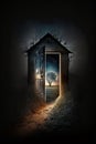 The path leads to a mysterious door to another world.. AI generated Royalty Free Stock Photo