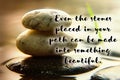 Path in life quote text with zen stones background. Inspirational concept Royalty Free Stock Photo