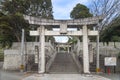 Path of Lights stairs adorned with stone Torii portals leading to the Japanese shintoist Miyajidake Shrine. Royalty Free Stock Photo