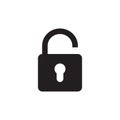 Padlock icon vector illustration black and white Royalty Free Stock Photo