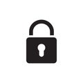 Padlock icon vector illustration black and white Royalty Free Stock Photo