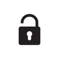 Padlock icon vector illustration black and white Royalty Free Stock Photo