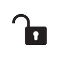 Padlock icon vector illustration black and white Royalty Free Stock Photo