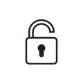 Padlock icon vector illustration black and white Royalty Free Stock Photo