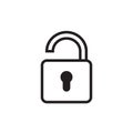 Padlock icon vector illustration black and white Royalty Free Stock Photo