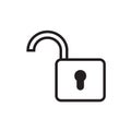 Padlock icon vector illustration black and white Royalty Free Stock Photo