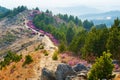 The path on the mountain ridge Royalty Free Stock Photo