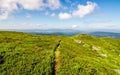 Path through the mountain ridge in summer Royalty Free Stock Photo