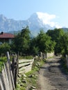 Path of mountain in a village of the high Caucasus in Georgia.