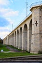 Path next to a railway bridge