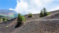 Path between old craters of the Etna mount Royalty Free Stock Photo