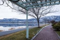 Path beside Osoyoos Lake, BC in winter Royalty Free Stock Photo