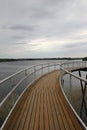 Path over the lake. Zarasas lake observation bridge.