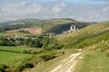 Path over Ballard Down above Corfe in Dorset Royalty Free Stock Photo