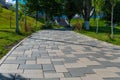 A path in the Park paved with tiles