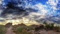The Desert Sunset Path Royalty Free Stock Photo