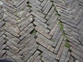 Path paved with small stone blocks