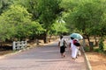 The path, people, and ruins around Polonnaruwa Ancient City