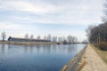 Path by picturesque lake