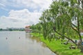 Path by picturesque river