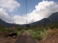 Path with power-line above