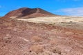 Path through red rocks mountains in El Medano, Tenerife, Spain Royalty Free Stock Photo