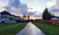 Path in the Residential Neighborhood during a colorful spring season Royalty Free Stock Photo