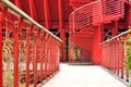 Path and revolving ladder in red