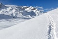 Path of the Rhaetian Alps, the Piz Bernina, Switzerland. Royalty Free Stock Photo