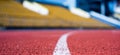 path for runners. racetrack on outdoor stadium. stadium arena soccer field. healthy sports life. treadmill in gym Royalty Free Stock Photo