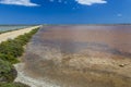 Path through the salt ponds at Gruissan,France.