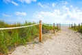 Path of sand going to the beach and ocean in Miami Beach Florida Royalty Free Stock Photo