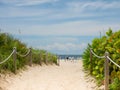 Path of sand going to the beach and ocean in Miami Beach Florida Royalty Free Stock Photo