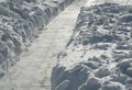 Path shoveled in snow Royalty Free Stock Photo