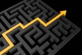 Path showing the direction out of a dark labyrinth Royalty Free Stock Photo