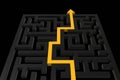 Path showing the direction out of a dark labyrinth Royalty Free Stock Photo