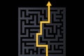 Path showing the direction out of a dark labyrinth Royalty Free Stock Photo