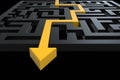 Path showing the direction out of a dark labyrinth Royalty Free Stock Photo