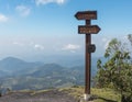 Path Sign on the Pacaya Vocano View Point. Mountains in Background