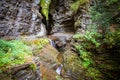 A path through small falls Royalty Free Stock Photo