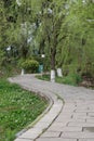 The path in the spring park. After the rain. Royalty Free Stock Photo