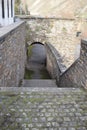 path with stairway through the Oberburg, main road visible on top Royalty Free Stock Photo