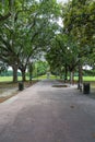 Path and Statues in Forsythe Park Royalty Free Stock Photo