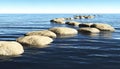 Path of stones on the water